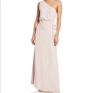 WAYF Penny One Shoulder Gown DAMAGED hem due to rolling rack never worn LARGE